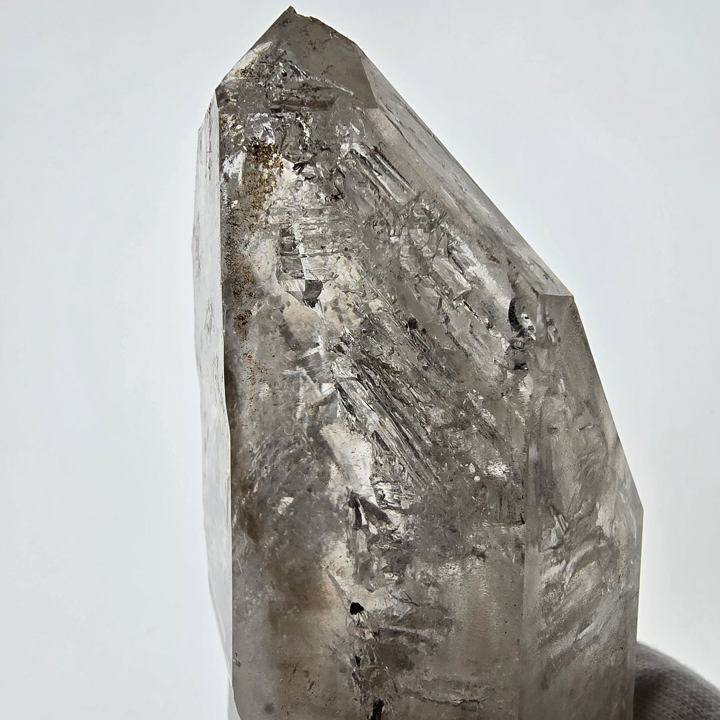 XL Enhydro Skeleton Smoky Quartz DT Scepter, 2x Bubble Valentine Pocket, Namibia 145*69*55mm 