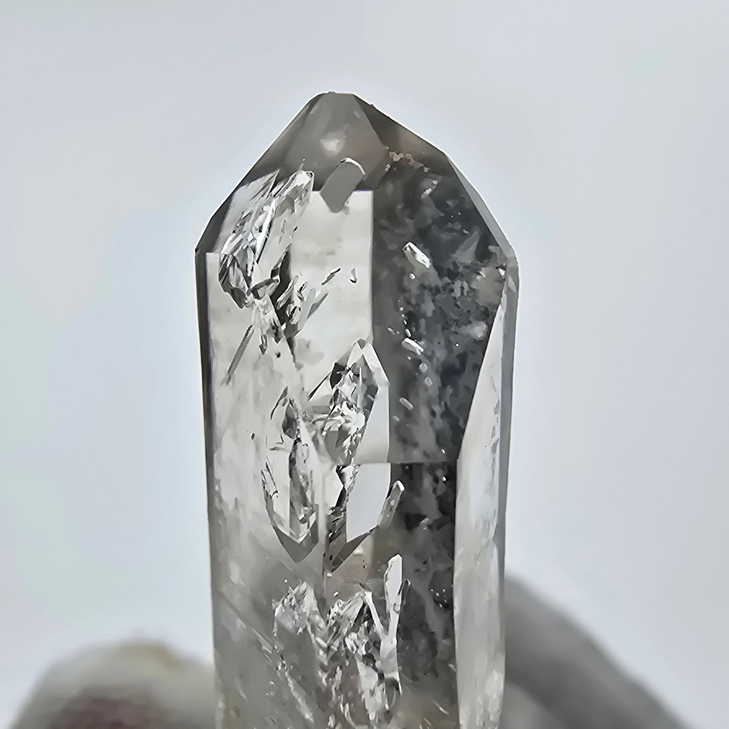 Enhydro Phantom Rauchquarz Spitze 1x Blase Goboboseb, Namibia 36*14*8mm Sammlung