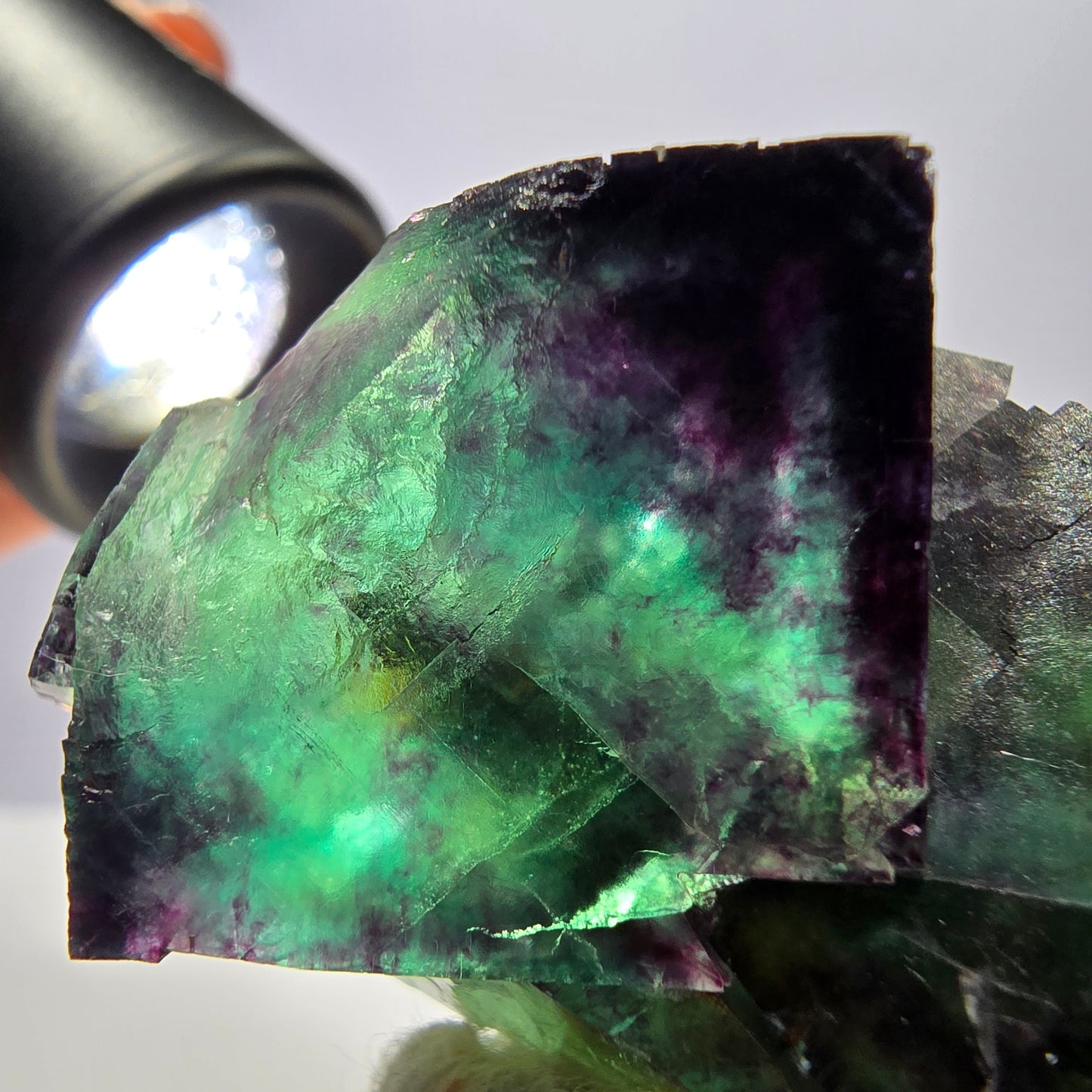 Phantom Fluorit Würfel Stufe parkettiert zonal Okorusu Namibia 63*51*30mm