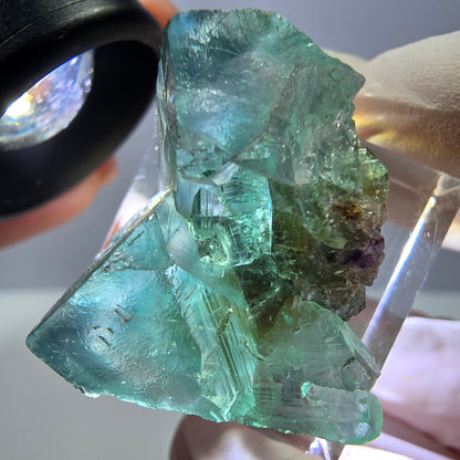 Phantom Fluorit Würfel Stufe, grün parkettiert Okorusu, Namibia 27*24*18mm
