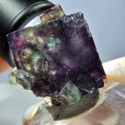 Phantom Fluorit Würfel Stufe, grün lila Okorusu, Namibia 27*22*18mm
