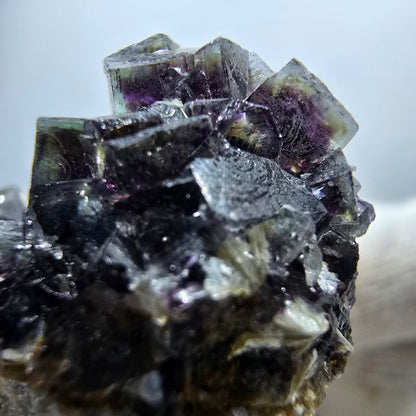 Colorful Phantom Fluorite Cube Smoky Quartz Muscovite Specimen Erongo Namibia 48*32*29mm 