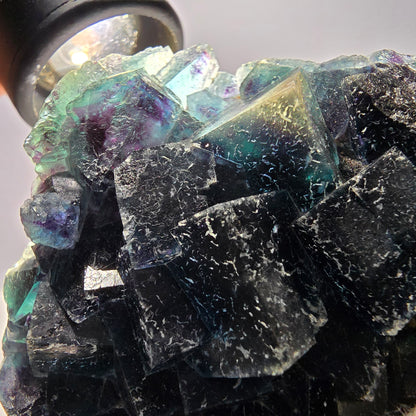 Grand spécimen de cube de fluorite fantôme, zonal – Nouvelle découverte ! Okorusu, Namibie, 105 x 79 x 31 mm 