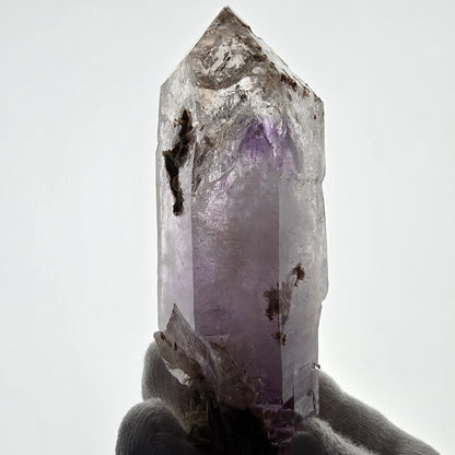 Sceptre DT en améthyste squelette Enhydro, poche de calcite Valentine Goboboseb Namibie 100 x 36 x 30 mm 