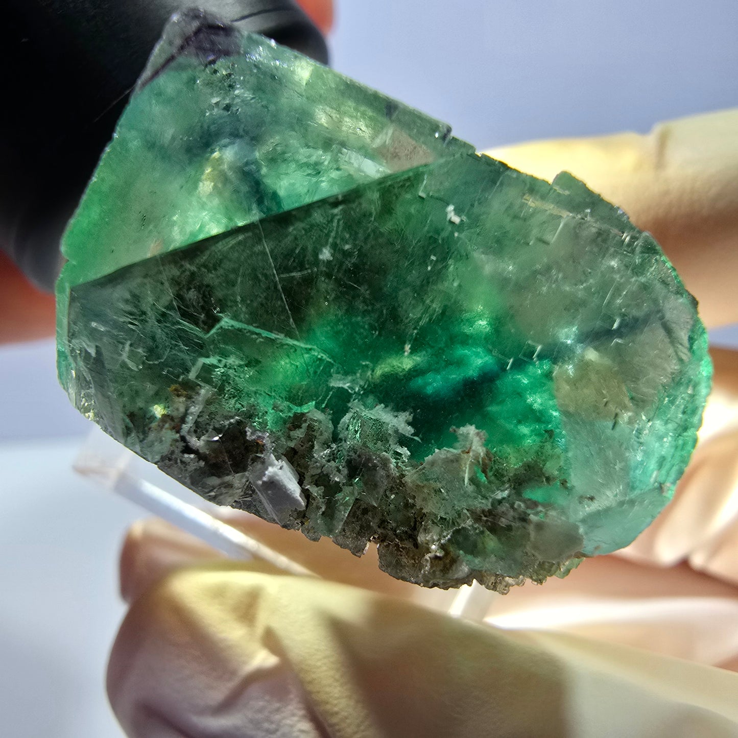 Phantom Fluorit Würfel parkettiert, grün lila Okorusu, Namibia 26*23*17mm