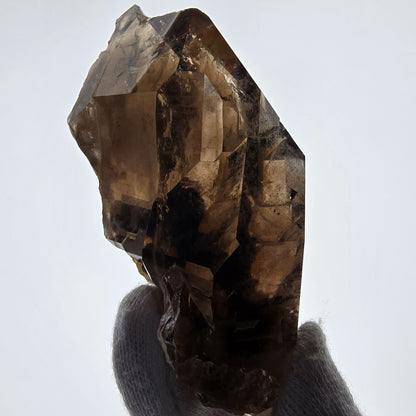 Sceptre fantôme squelette en quartz fumé, poche Saint-Valentin, Namibie, 98 x 54 x 46 mm 