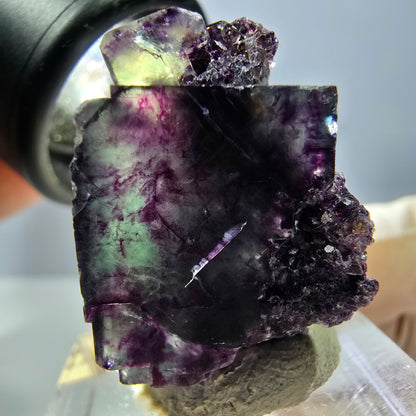 Phantom Fluorit Würfel Stufe, grün lila Okorusu, Namibia 27*22*18mm