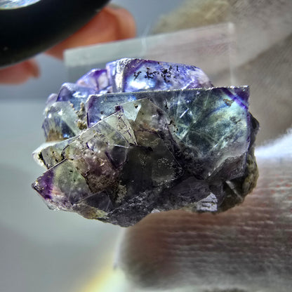 Cube de fluorite fantôme zonal, spécimen d'orthose, Erongo, Namibie, 27 x 26 x 18 mm 