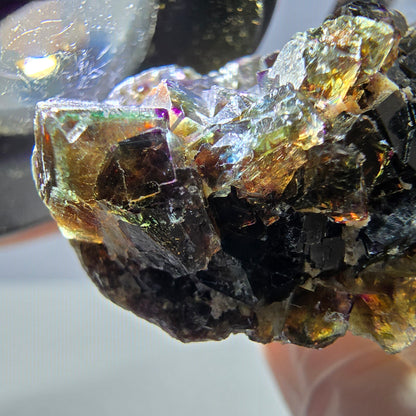Phantom Fluorit Würfel Stufe, grün lila Okorusu, Namibia 28*24*13mm