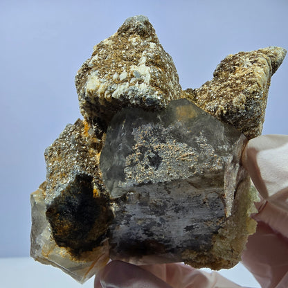 Rauchquarz, Hyalit Schörl Turmalin Orthoklas Muskovit Erongo, Namibia 74*68*36mm