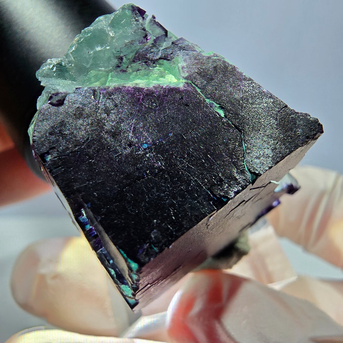 Phantom Fluorit Würfel Stufe grün lila zonal 11:11 Angel Pocket, Namibia 39*30*21mm