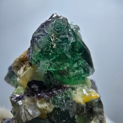 Phantom Fluorit, Rauchquarz, Schörl Turmalin, Muskovit Erongo Namibia 59*51*30mm