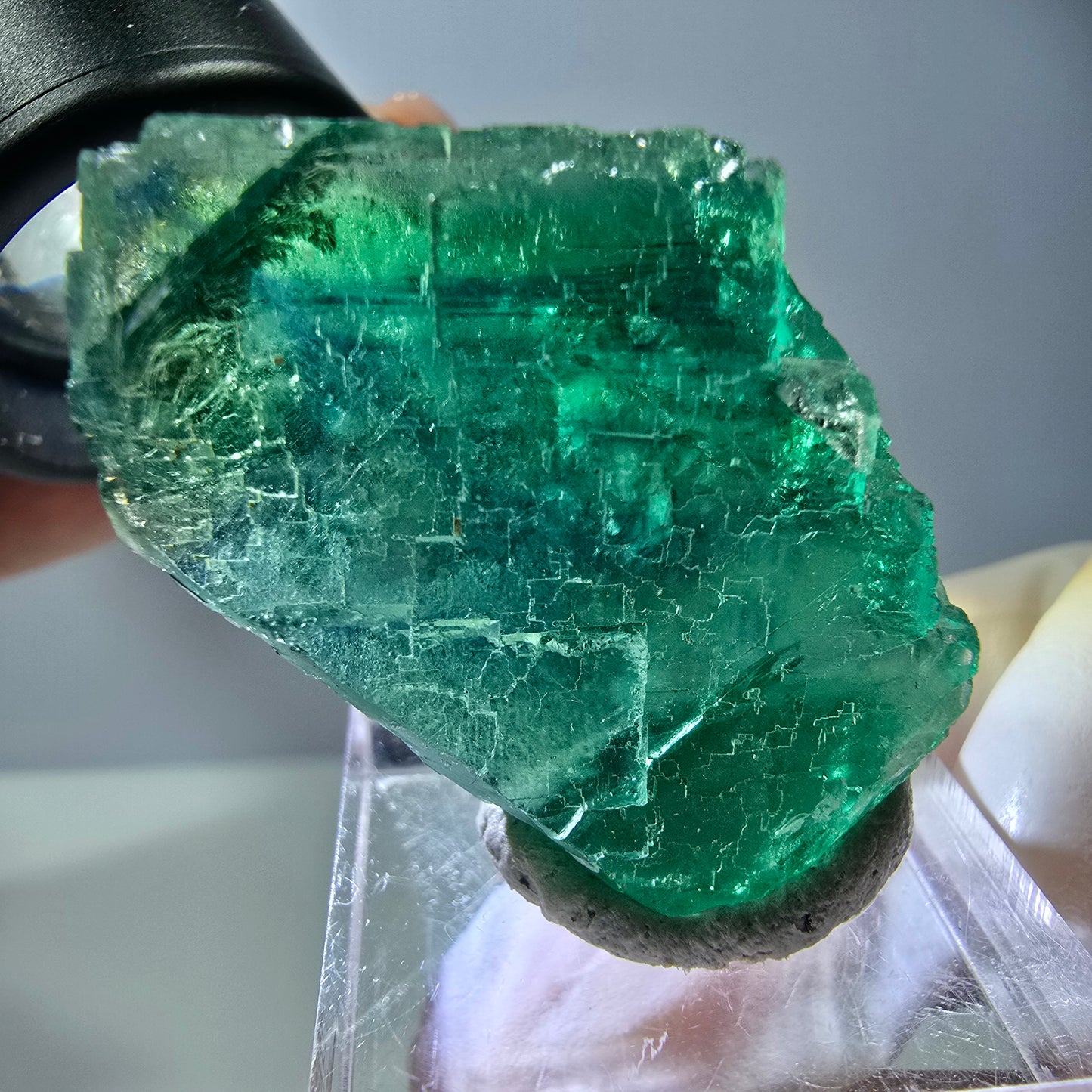 Klarer Phantom Fluorit Würfel parkettiert, grün Okorusu, Namibia 38*25*25mm
