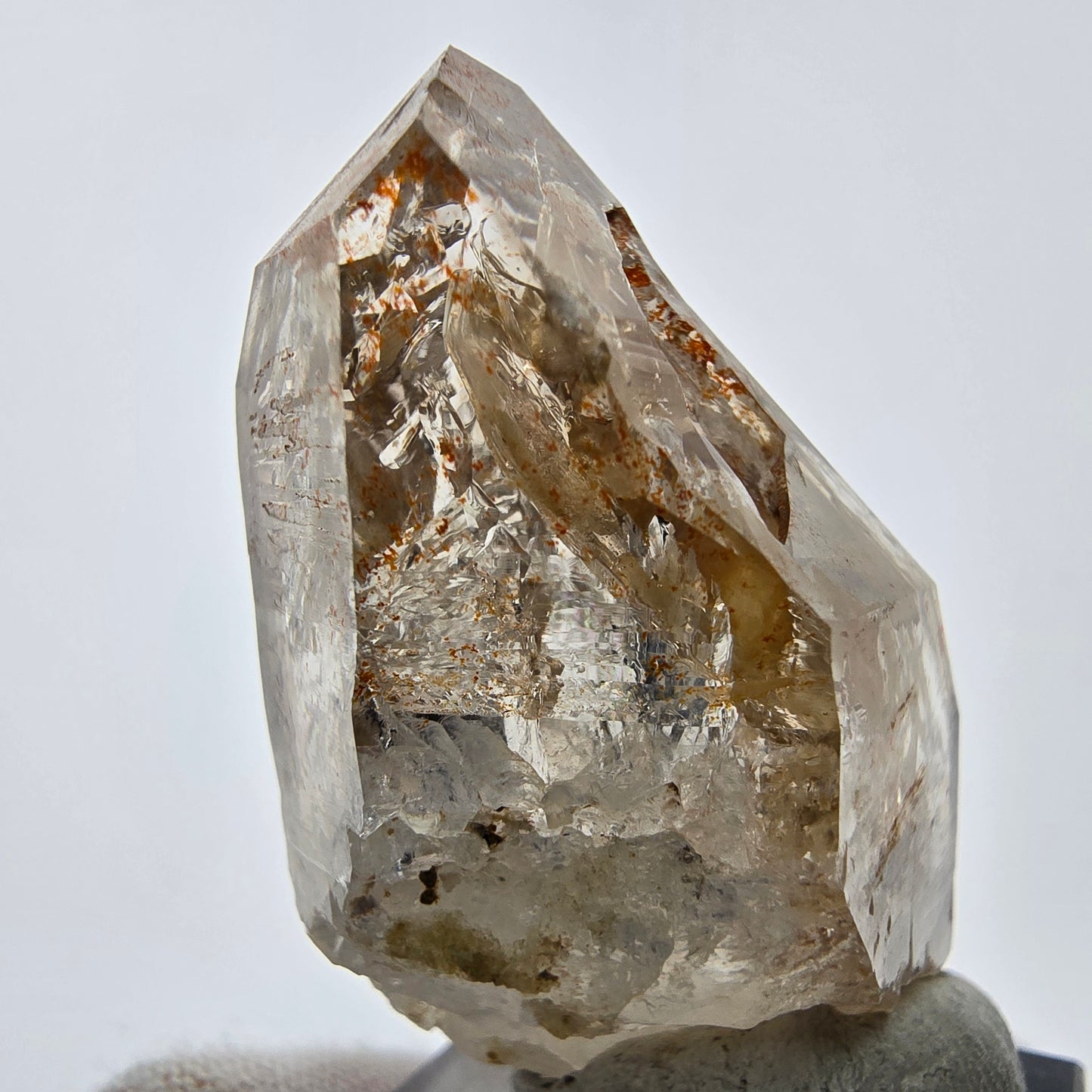 Enhydro Phantom Rauchquarz Zepter Spitze 2x Blase Goboboseb, Namibia 48*25*23mm