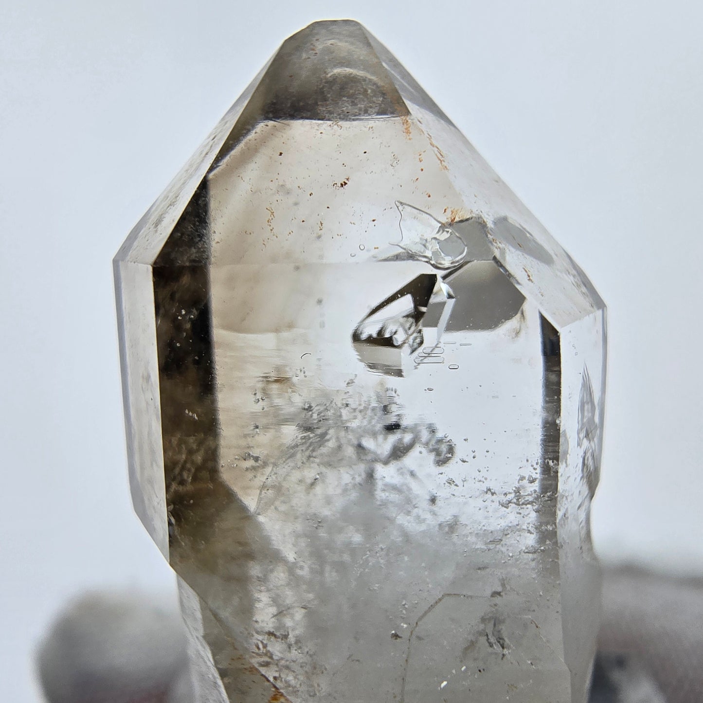 Enhydro Phantom Rauchquarz Zepter Spitze 2x Blase Goboboseb, Namibia 35*18*10mm