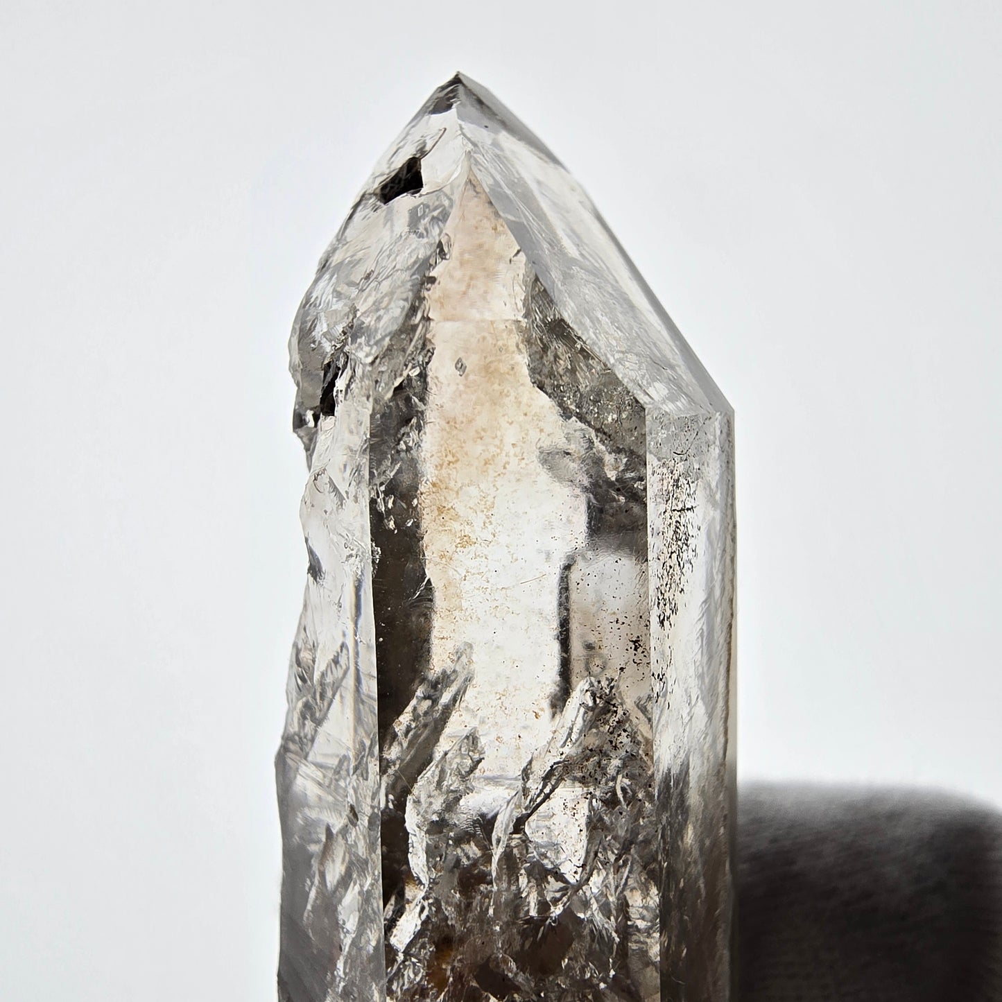 Sceptre en quartz fumé squelette Enhydro, 2x Bubble Valentine Pocket Goboboseb Namibie 79*28*22mm 