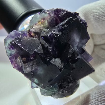 Rare Phantom Fluorite Cube Specimen zonal green purple Okorusu, Namibia 40*39*21mm 