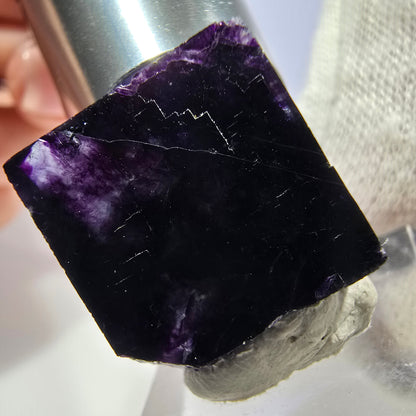 Klare Phantom Fluorit Würfel Stufe zonal grün lila Okorusu, Namibia 25*25*17mm