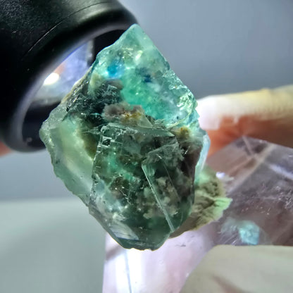 Spécimen de cube de fluorite fantôme, parquet vert Okorusu, Namibie 22 x 19 x 16 mm 