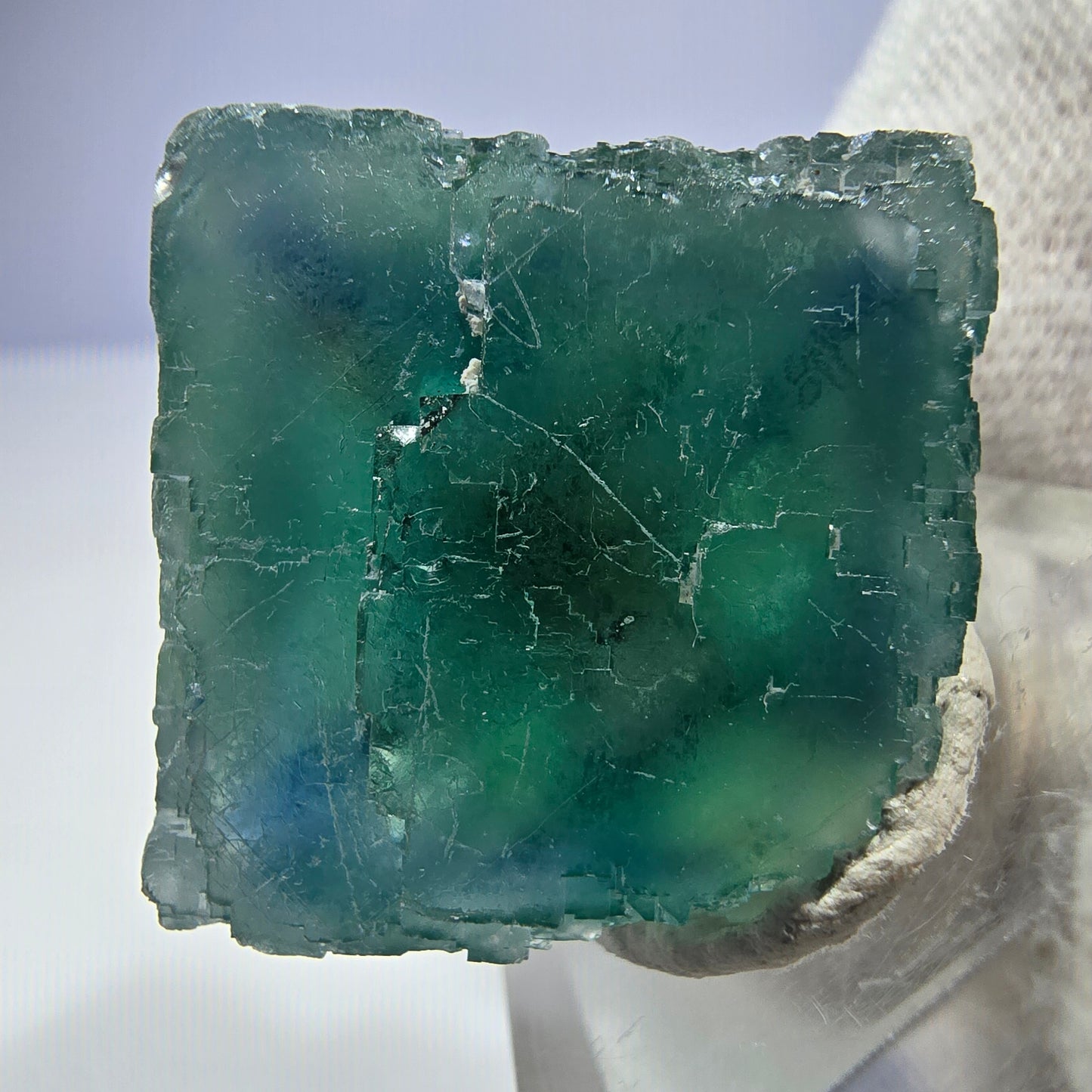 Klarer Phantom Fluorit Würfel parkettiert grün türkis Okorusu Namibia 32*24*26mm