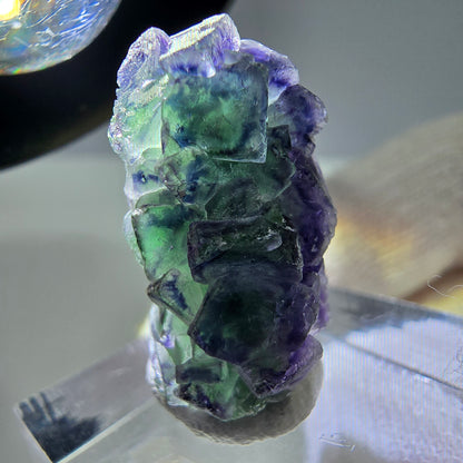 Cube de fluorite fantôme, spécimen de tourmaline scholle muscovite, Erongo, Namibie, 23 x 14 x 13 mm 