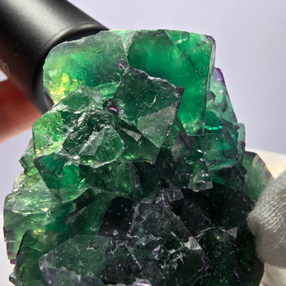 Spécimen de cube de fluorite fantôme, parqueté zonal Okorusu Namibie 74*50*50mm 