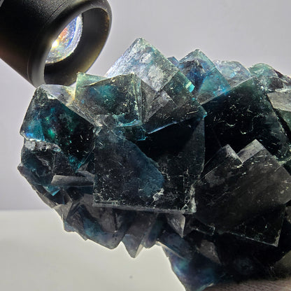 Grand spécimen de cube de fluorite fantôme, zonal – Nouvelle découverte ! Okorusu, Namibie, 116 x 72 x 30 mm 