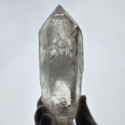 Quartz fumé squelette Enhydro DT UV Calcite, grosse bulle Valentine Pocket Namibie 134*45*37mm 