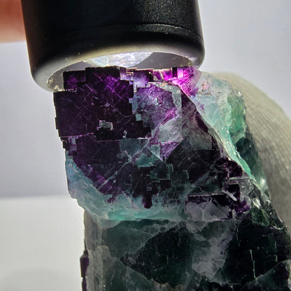 Große Phantom Fluorit Würfel Stufe grün lila zonal 11:11 Angel Pocket, Namibia 98*78*51mm