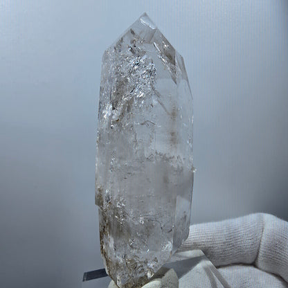 Sceptre DT en quartz fumé lémurien Enhydro, 1 gobob de poche Bubble Valentine. Namibie 89 x 33 x 21 mm 
