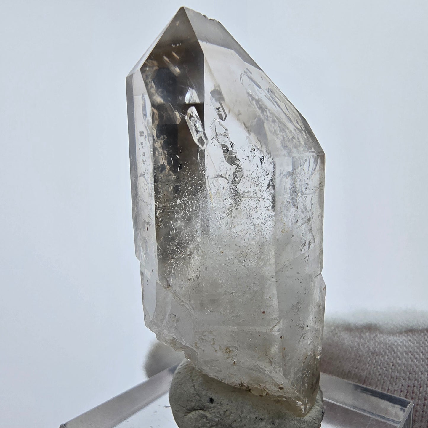 Enhydro Phantom Rauchquarz Zepter Spitze 2x Blase Goboboseb, Namibia 43*21*15mm