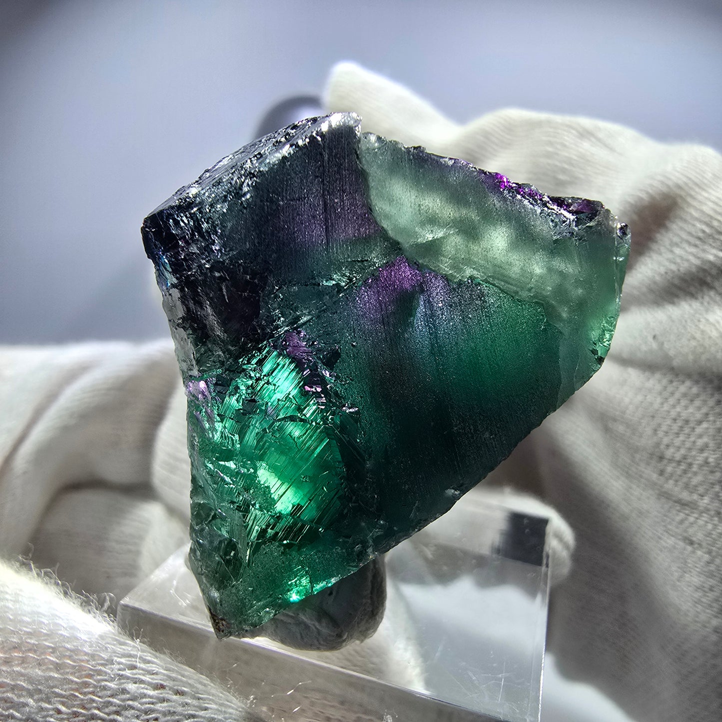 Fluorit Würfel Stufe, parkettiert grün lila 11:11 Angel Pocket Okorusu, Namibia 43*40*26mm
