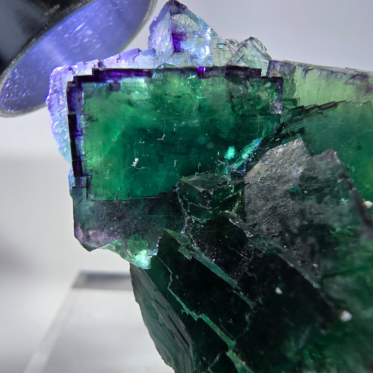 Rare Phantom Fluorite Cube Specimen zonal green purple Okorusu, Namibia 47*33*21mm 