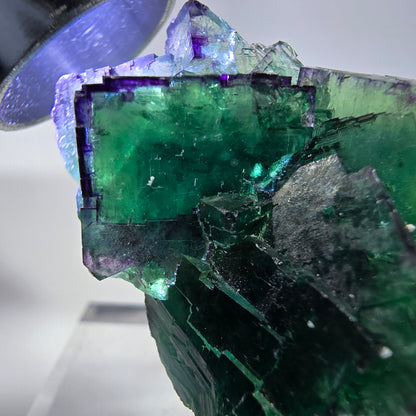 Rare Phantom Fluorite Cube Specimen zonal green purple Okorusu, Namibia 47*33*21mm 