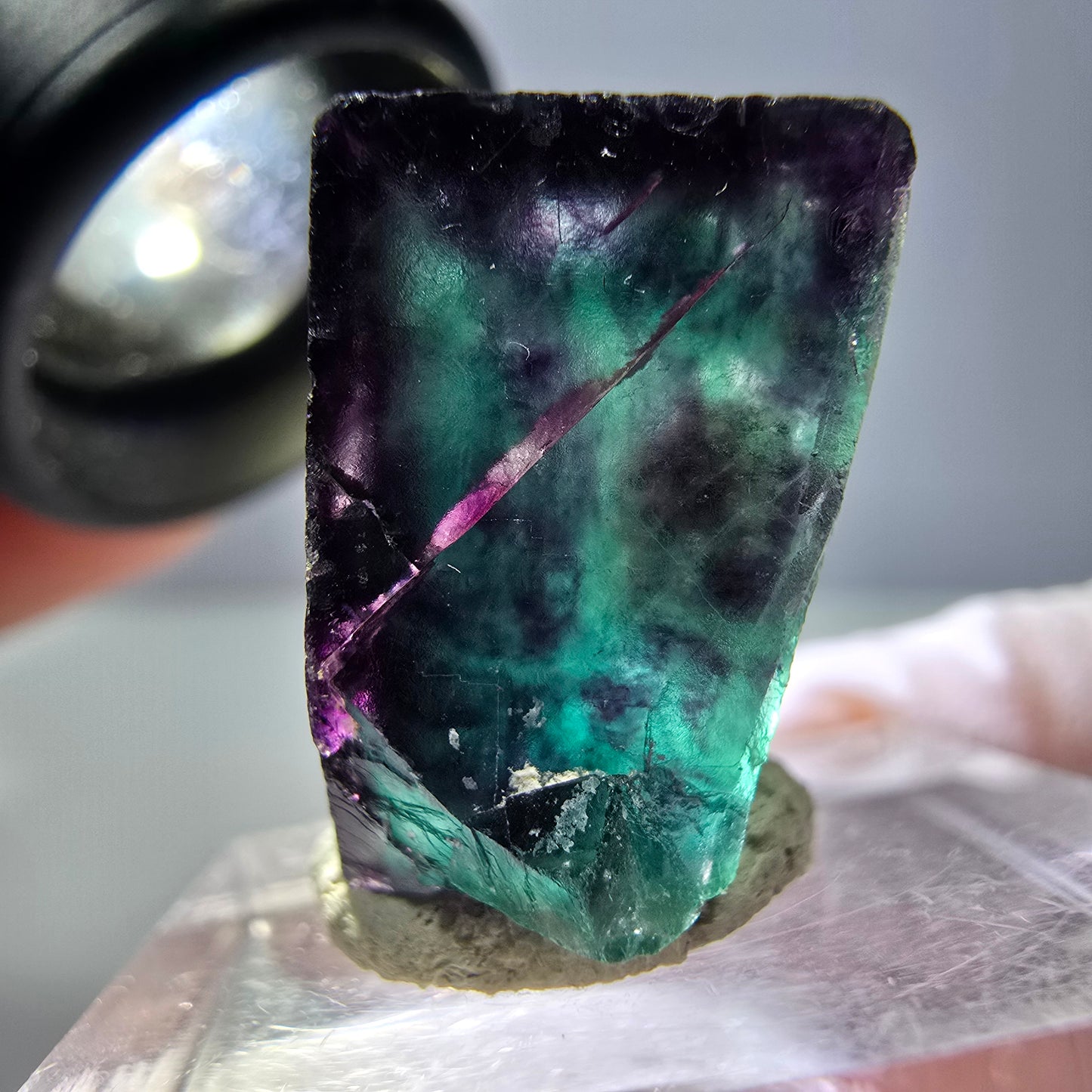 Phantom Fluorit Würfel parkettiert, grün lila Okorusu, Namibia 22*18*12mm