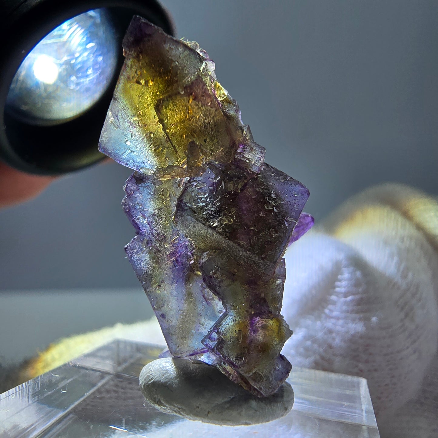 Phantom Fluorit Würfe Stufe, lila gelb Erongo, Namibia 31*16*11mm