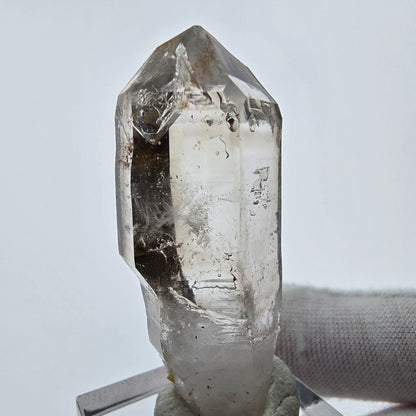 Enhydro Phantom Smoky Quartz Sceptre Tip 2x Bubble Goboboseb, Namibie 47*17*17mm 