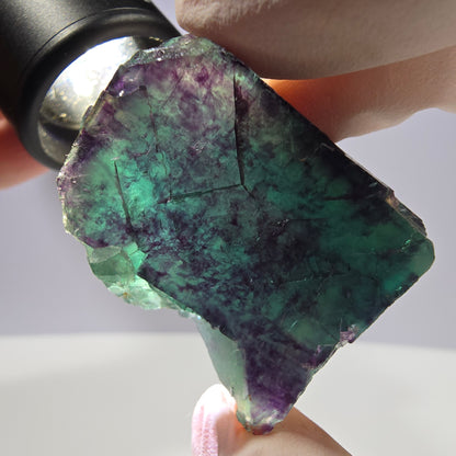 Spécimen de cube de fluorite fantôme parqueté vert violet Okorusu, Namibie 38*29*25 mm 