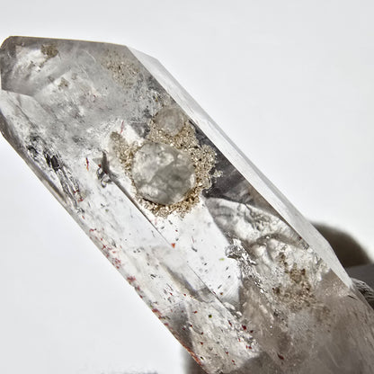 Harlequin Phantom Smoky Quartz with Analcim, UV Calcite Valentine Pocket, Namibia 46*20*18mm