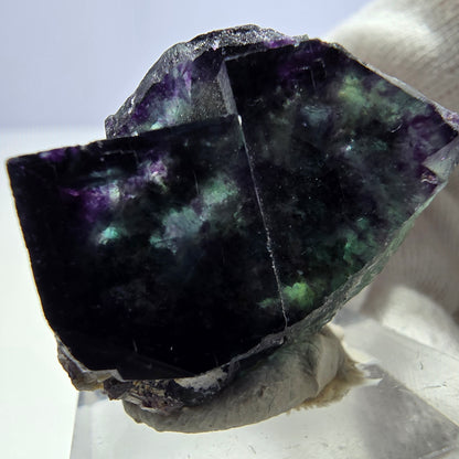 Seltene Phantom Fluorit Würfel Stufe zonal grün lila Okorusu, Namibia 33*27*21mm