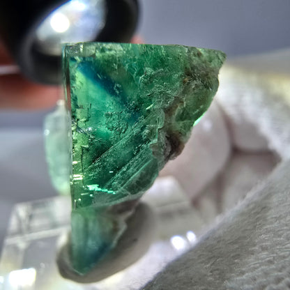 Spécimen de cube de fluorite fantôme très clair, vert turquoise Okorusu, Namibie 35*32*21mm 
