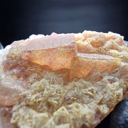 Cube de fluorite fantôme jaune violet, spécimen de quartz Omehane, Namibie 63*45*19mm