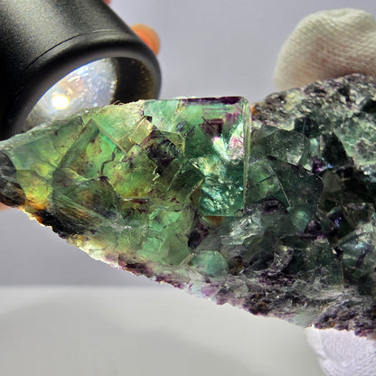 Phantom Fluorit Würfel Stufe grün lila zonal Okorusu Namibia 82*48*15mm