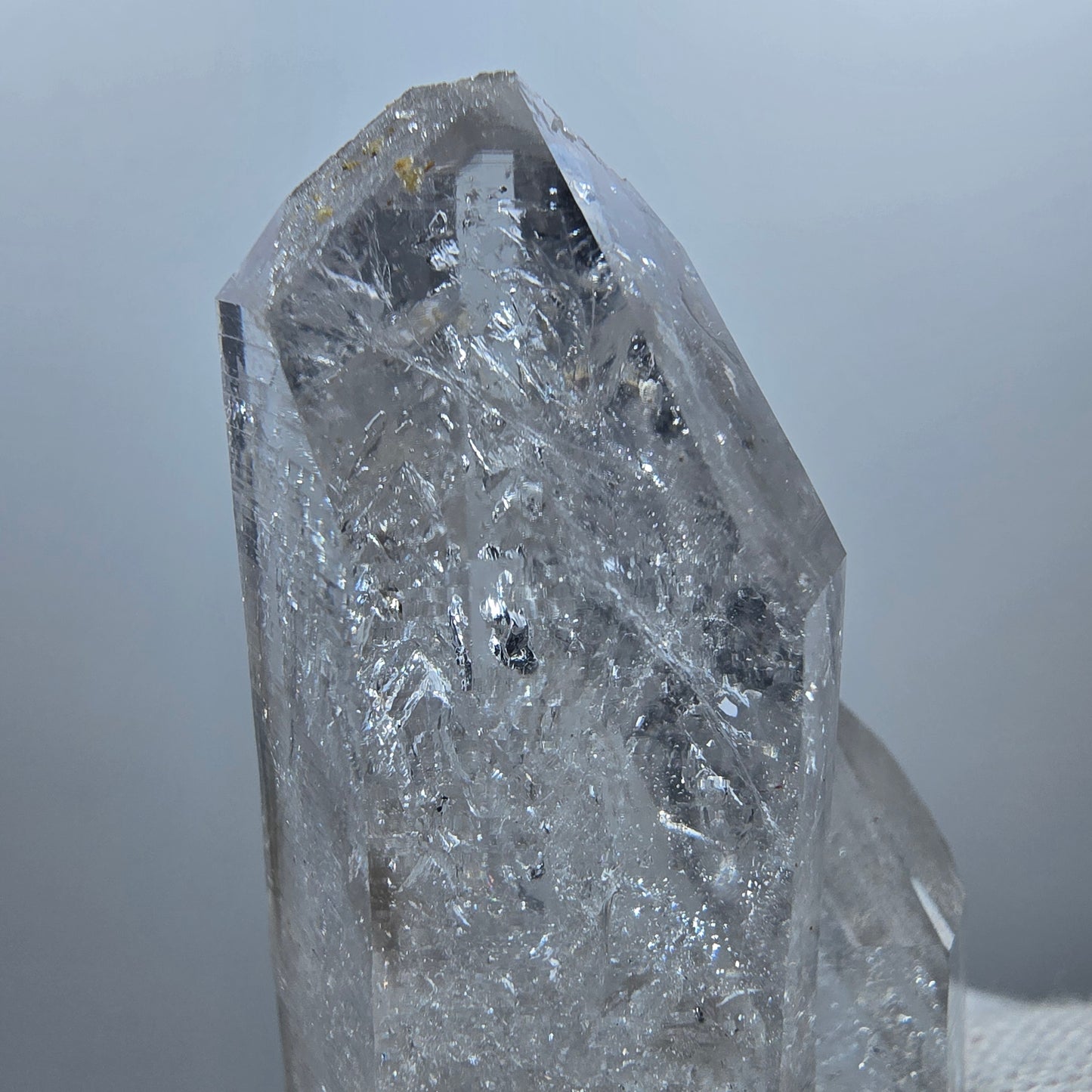 Sceptre en quartz fumé lémurien Enhydro, 3x Bubble Valentine Pocket Goboboseb Namibie 84*33*26mm 
