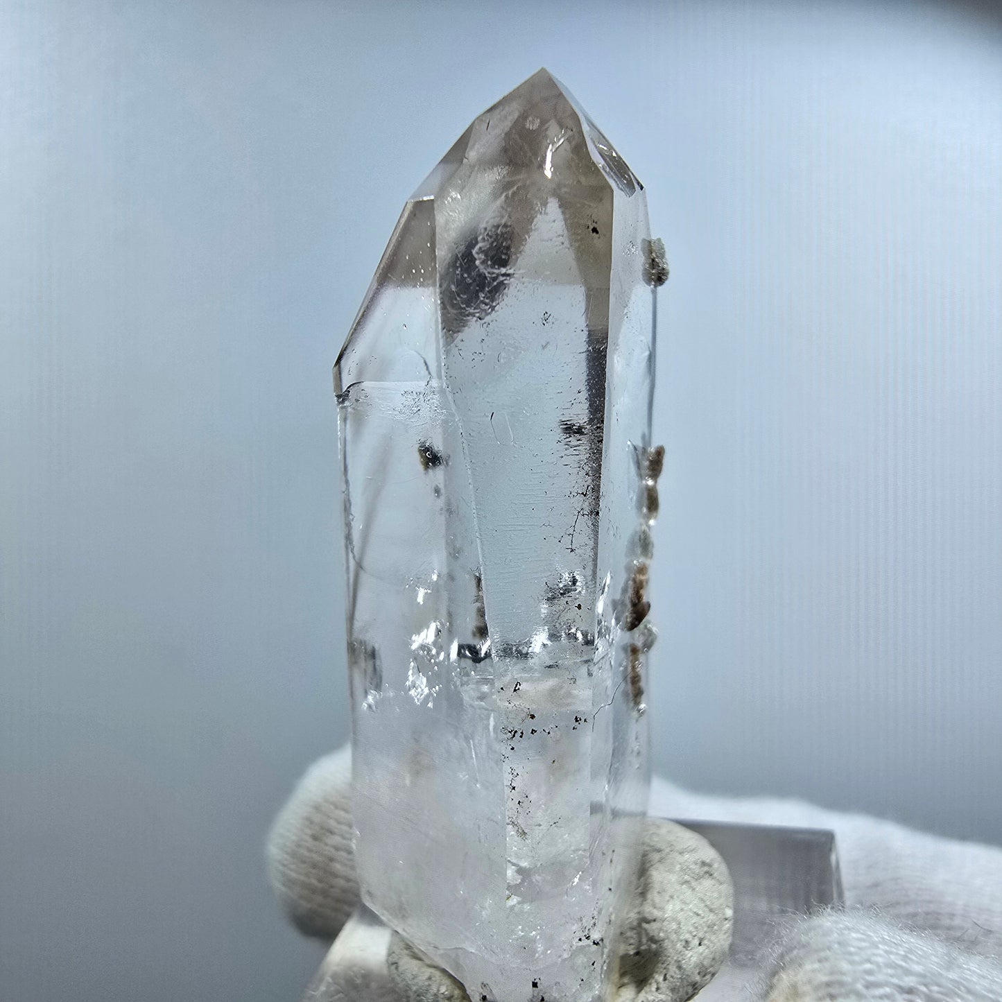 Enhydro Phantom Smoky Quartz Scepter with Calcite Valentine Pocket Goboboseb Namibia 47*22*14mm 