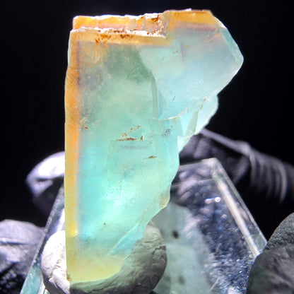 Cube de fluorite fantôme transparent, vert jaune, Erongo, namibie, Collection 28x26x18mm