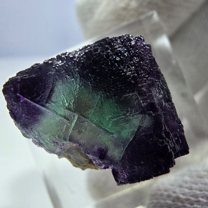 Spécimen de cube de fluorite fantôme parqueté zonal Okorusu, Namibie 16*16*14mm 