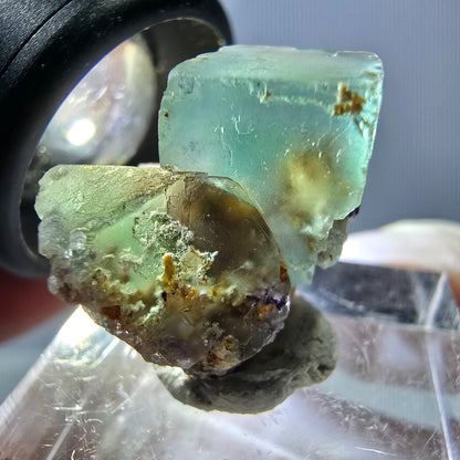 Seltene Phantom Fluorit Würfel Stufe, grün Okorusu, Namibia 22*19*18mm