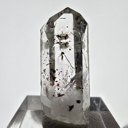 Quartz fumé Harlequin Phantom avec stilbite, mine Epidote Streep, Namibie, 30 x 12 x 11 mm 