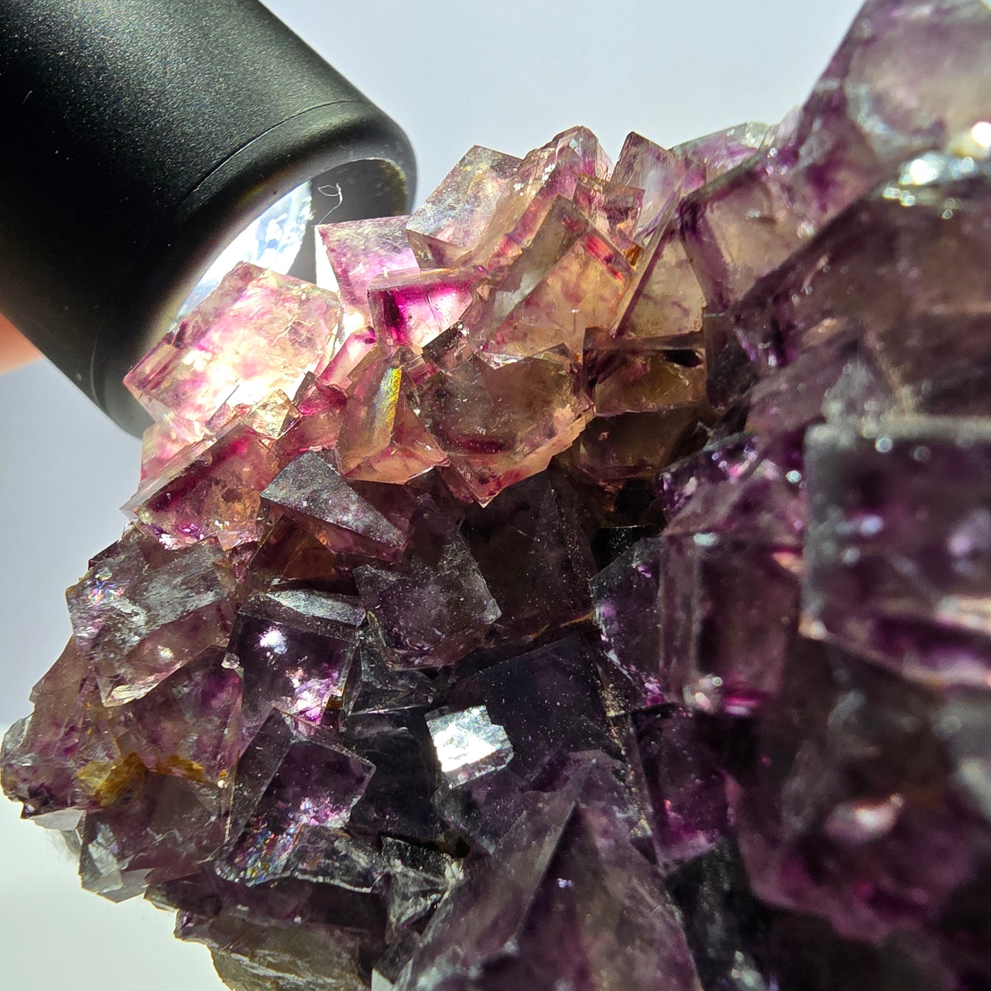 Seltene Phantom Fluorit Würfel Stufe, lila grün Okorusu Namibia 72*50*27mm